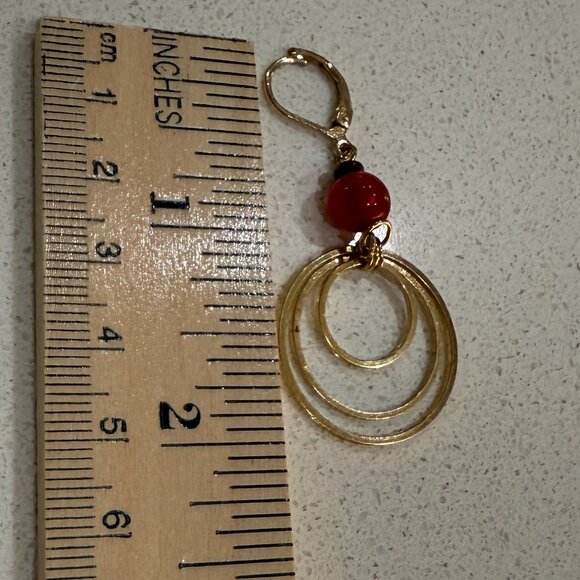 Lever Back Bead and Hoop Earrings - Picture 2 of 4